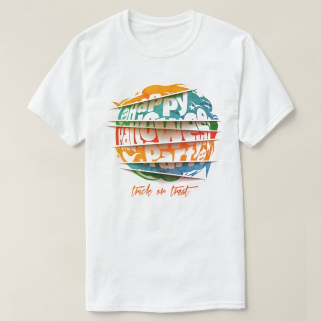 Camiseta Feliz Fiesta De Halloween Para Hombres Vestir Cami (Diseño del anverso)