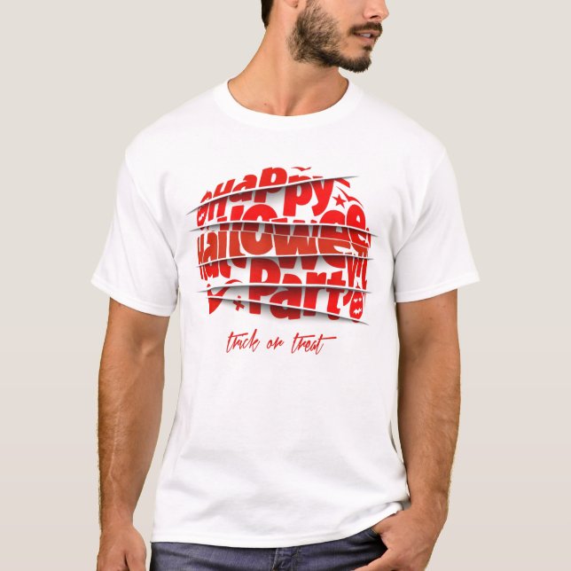 Camiseta Feliz Fiesta De Halloween Para Los Hombres Vestido (Anverso)