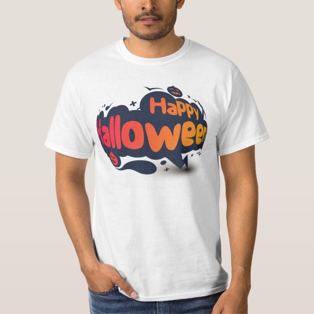 Camiseta Feliz Fiesta De Halloween Para Los Hombres Vestido (Anverso)