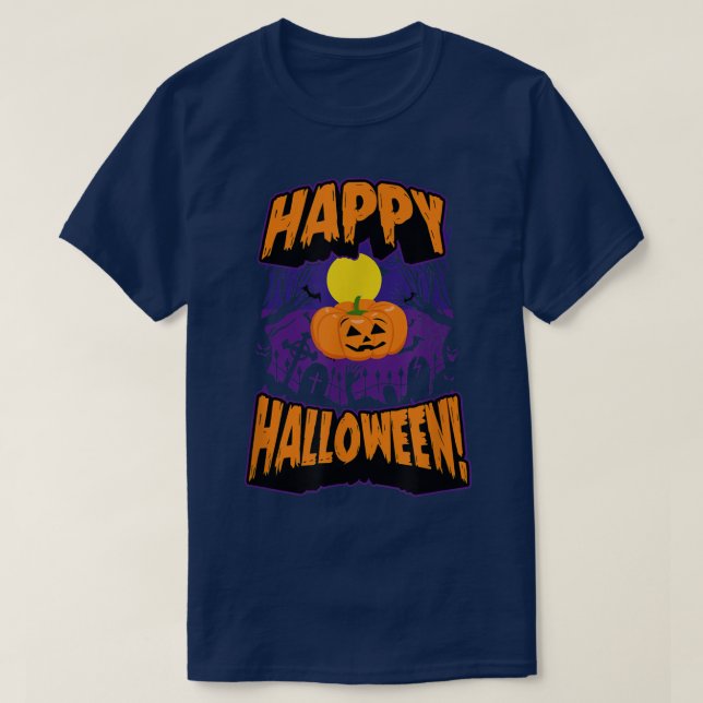 Camiseta Feliz Fiesta de Halloween para profesores espeluzn (Diseño del anverso)