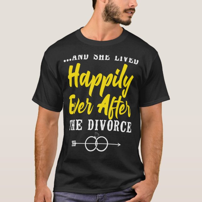 Camiseta Feliz Fiesta del divorcio u2026 y vivió feliz vísp (Anverso)