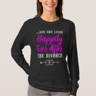 Camiseta Feliz Fiesta del divorcio u2026 y vivió feliz vísp