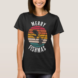 Camiseta Feliz Fishmas Divertido Pescador Navidad