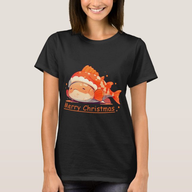 Camiseta Feliz Fishmas Navidad anime pez (Anverso)
