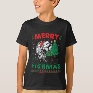 Camiseta Feliz Fishmas Pescado Papá Pescador Navidad