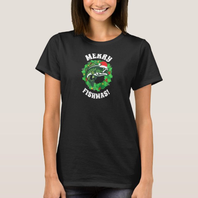 Camiseta ¡Feliz Fishmas! Raglan (Anverso)