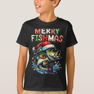 Camiseta Feliz Fishmas Santa Amantes de la Pesca Funny Fish