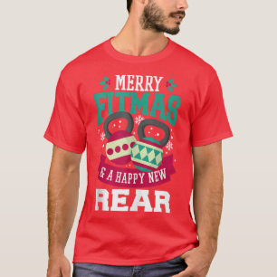 Camiseta Feliz Fitmas y un nuevo y feliz Gimnasio trasero C