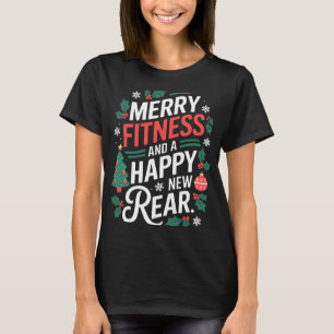 Camiseta Feliz Fitness Y Un Feliz Año Nuevo Trasero Fitmas 