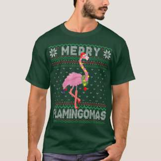 Camiseta Feliz Flamingomas Feliz feriado Navidad Flamingo
