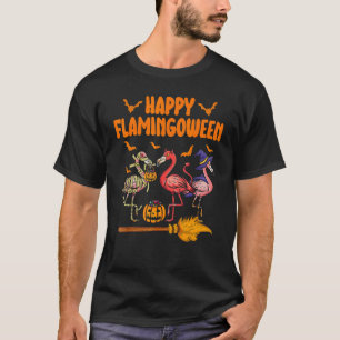 Camiseta Feliz Flamingoween Witch Pumpkin Mummy Flamingo Ha