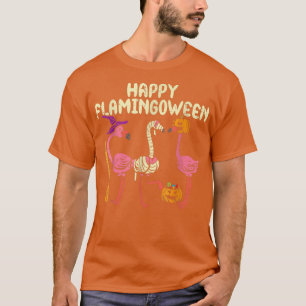 Camiseta Feliz Flamingoween Witch Pumpkin Mummy Flamingo Ha