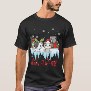 Camiseta Feliz Fluffmas gatos Navidades Graciosos Santa Xma