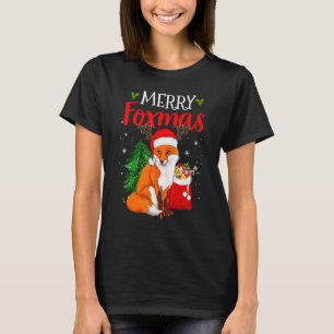Camiseta Feliz Foxmas Fox Navidad Árbol Animal Navidad