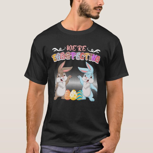 Camiseta Feliz futuro de madre y padre con huevos de Pascua (Anverso)
