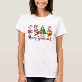 Camiseta Feliz Gansmas Patos Navideños Adorables