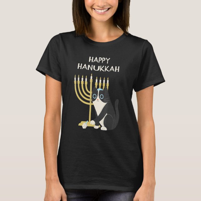 Camiseta Feliz gato de Janucá Janucá (Anverso)