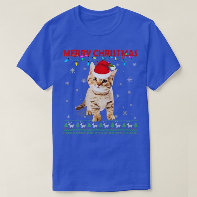 Camiseta Feliz Gato de Navidad Familia Pajamas Meowy (Diseño del anverso)
