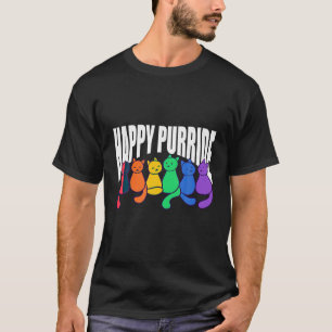 Camiseta Feliz Gato del Orgullo Gay Cute Kitten Rainbow LGB