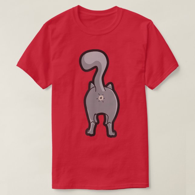 Camiseta Feliz Gato Gato Butt (Diseño del anverso)