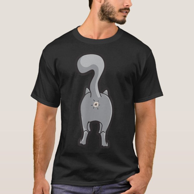 Camiseta Feliz Gato Gato Butt (Anverso)
