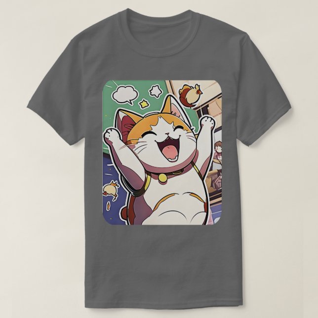 Camiseta Feliz Gato Gato Gato Gato Gato Gato Gato Gente Div (Diseño del anverso)