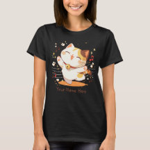 Feliz gato Kawaii Calico bailando música