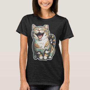 Camiseta Feliz gato riéndose de Mascota gatito