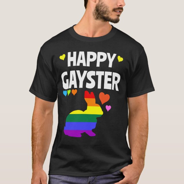 Camiseta Feliz Gayster Gracioso Orgullo Gay LGBT Caza de Hu (Anverso)
