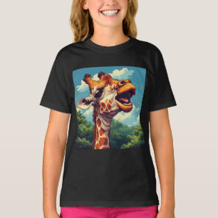 Camiseta Feliz Giraffe Pixel Art T-Shirt