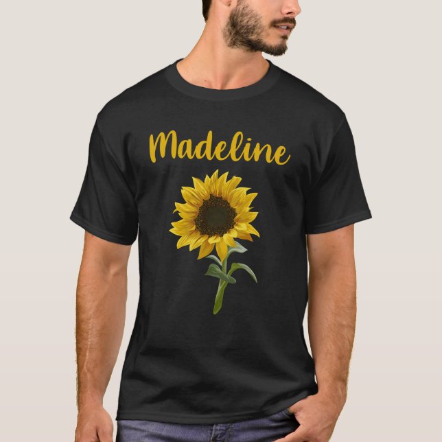 Camiseta Feliz Girasol - Nombre de Madeline (Anverso)