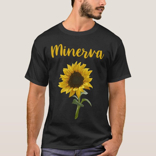 Camiseta Feliz Girasol - Nombre de Minerva (Anverso)