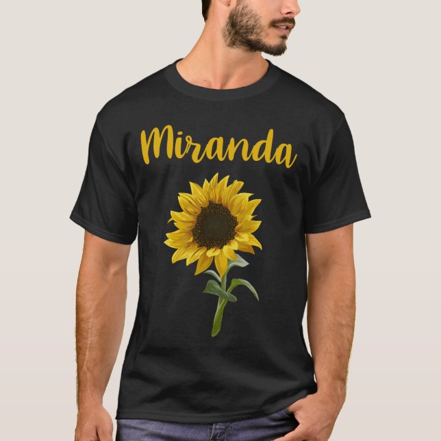 Camiseta Feliz Girasol - Nombre Miranda (Anverso)