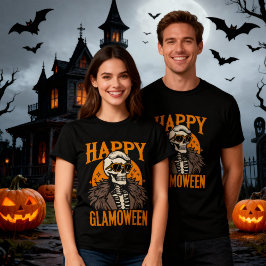 Camiseta Felíz Glamoween Glamourous Halloween Skeleton