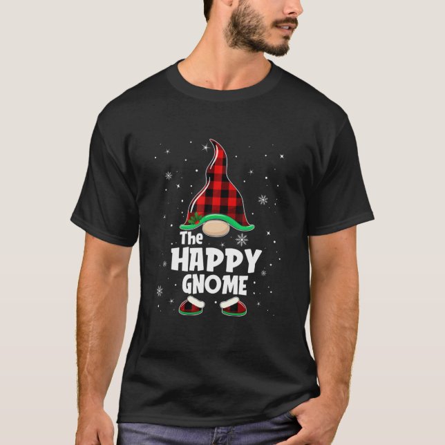 Camiseta Feliz Gnome Búfalo Jugar Familia Matanza Christma (Anverso)