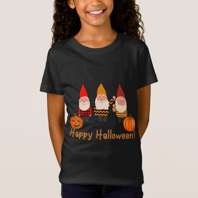 Camiseta Feliz Gnomé de Halloween con calabazas (Anverso)