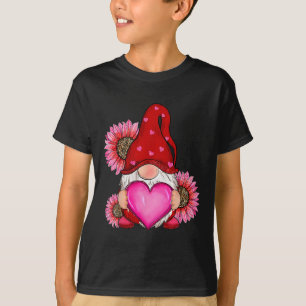 Camiseta Feliz Gnome del Día de San Valentín con el girasol