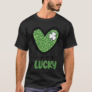 Camiseta Feliz Go Lucky Heart St Patricks Day Lucky Clover
