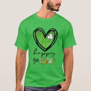 Camiseta Feliz Go Lucky Heart St Patricks Day Lucky Clover