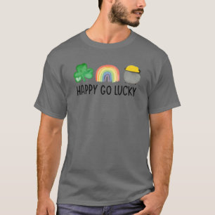 Camiseta Feliz Go Lucky Shamrock Rainbow Pot Of Gold St Pat