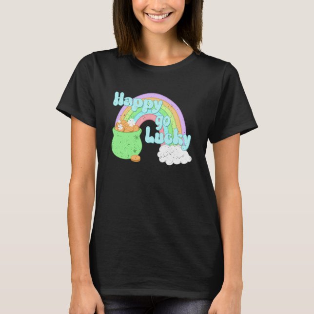 Camiseta Feliz Go Lucky St Patrick's Day Rainbow para chico (Anverso)
