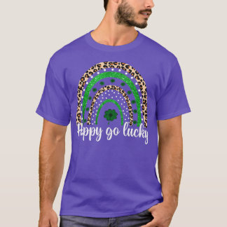 Camiseta Feliz Go Lucky St Patrics Day Rainbow Lucky Clove