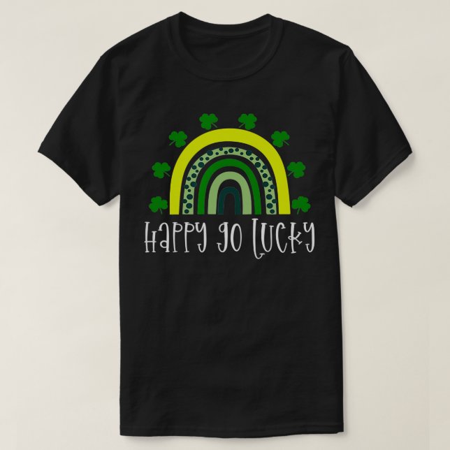 Camiseta Feliz Go Lucky St Pattys Patricks Day Niños Fiesta (Diseño del anverso)