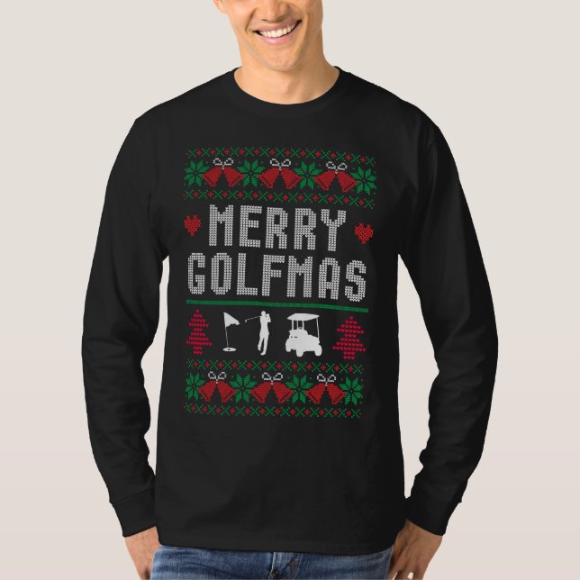 Camiseta Feliz Golfmas Golf Golfing Golfista Navidad Fea  (Anverso)