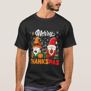 Camiseta Feliz Graciasmas Gnomo de Santa Divertido de Otoño