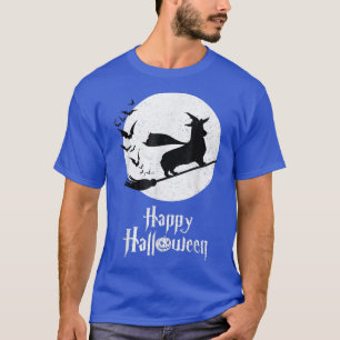 Camiseta Feliz Gracioso disfraz de Halloween Bruja Corgi Do