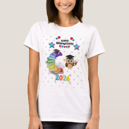 Camiseta Feliz Graduación 2026 - Búho y Libros Adorables
