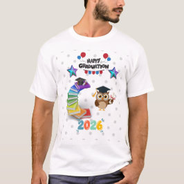 Camiseta Feliz Graduación 2026 - Búho y Libros Adorables