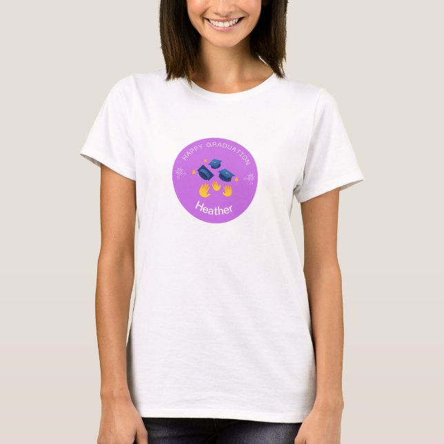 Camiseta - Feliz graduación personalizada - Añadir (Anverso)
