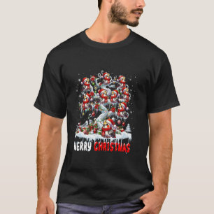 Camiseta Feliz Grupo navideño Santa Cockatiels en Tree Flo